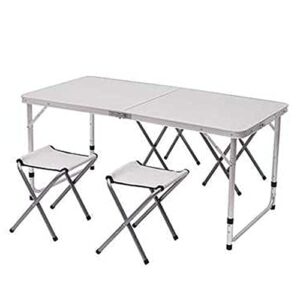 outdoor table and chair set camping aluminum alloy picnic barbecue table, waterproof and durable folding table, outdoor folding table and chair, for 4 people, 120x60cm