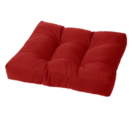 24" x 20" x 4" Tufted Sunbrella Ottoman Cushion (Sunbrella Jockey Red)