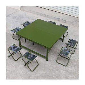 outdoor table and chair set folding dining table, portable portable multifunctional table and chair set, army green outdoor camping dining table