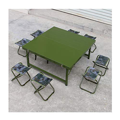 Outdoor Table and Chair Set Folding Dining Table, Portable Portable Multifunctional Table and Chair Set, Army Green Outdoor Camping Dining Table