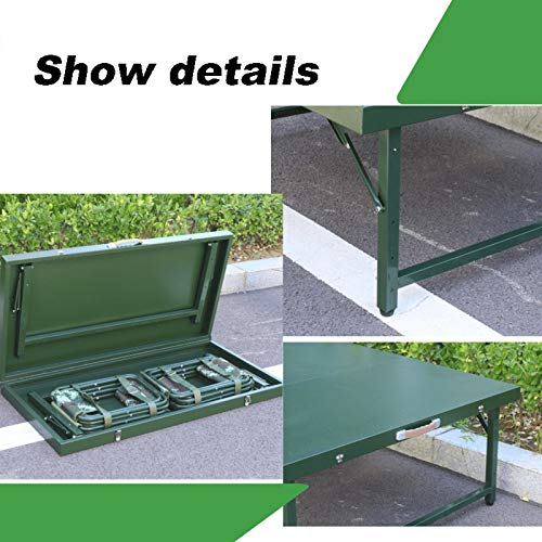 Outdoor Table and Chair Set Folding Dining Table, Portable Portable Multifunctional Table and Chair Set, Army Green Outdoor Camping Dining Table