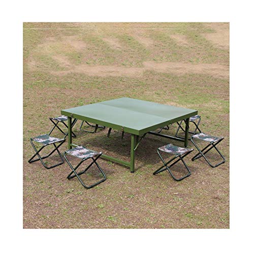 Outdoor Table and Chair Set Folding Dining Table, Portable Portable Multifunctional Table and Chair Set, Army Green Outdoor Camping Dining Table