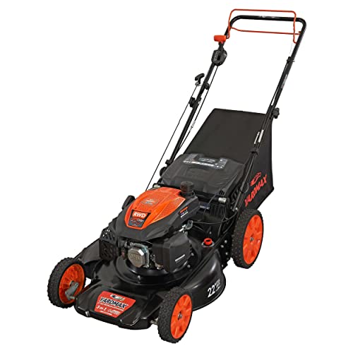 YARDMAX 22 in. 201cc Select PACE 6 Speed CVT High Wheel RWD 3-in-1 Gas Walk Behind Self Propelled Lawn Mower, Black