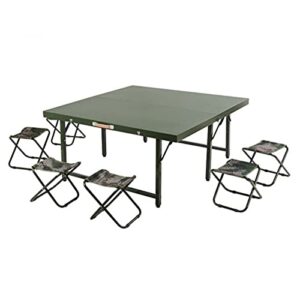 outdoor table and chair set outdoor camping table and chair set, steel outdoor picnic table, family gathering folding table, nine in one
