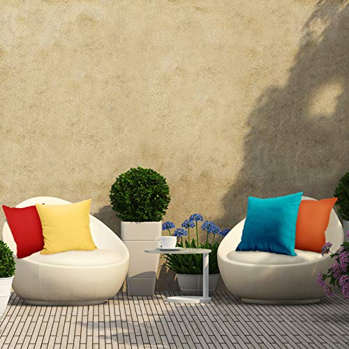4 Pack Decorative Outdoor Waterproof Throw Pillow Covers, Square Patio Balcony Garden Waterproof Cushion Case, PU Coating Pillow Shell for Couch, Bed, Patio, Sofa, Tent,18 x 18 Inch (Multi Color)