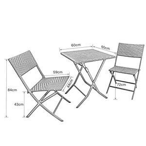 Grand patio Parma Rattan Patio Bistro Set, Weather Resistant Outdoor Furniture Sets with Rust-Proof Steel Frames, 3 Piece Bistro Set of Foldable Garden Table and Chairs, Brown