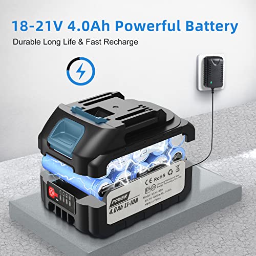 Aihand Rechargeable Battery,18V-21V Replaceable 4.0Ah Battery, Compatible with Aihand Power Pressure Washer with LED Indicator