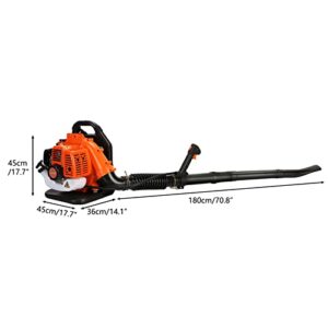 Cordless Leaf Blower with 40.6 oz Fuel Tank, 550 CFM 52CC Backpack Blower with Adjustable Straps 2-Stroke Engine High Strength Snow Blower, Lawn Care, Yard Cleaning, Snow Blowing Orange