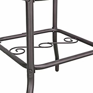 Garden Elements Sienna Metal Round Patio Glass Top Table, 40" (Brown)