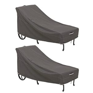 classic accessories ravenna water-resistant 86 inch patio chaise lounge chair cover, 2-pack, patio furniture covers