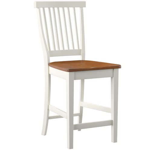 Americana White & Distressed Oak bar Stool, 24", by Home Styles