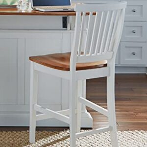 Americana White & Distressed Oak bar Stool, 24", by Home Styles