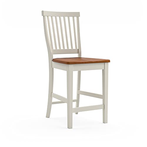 Americana White & Distressed Oak bar Stool, 24", by Home Styles