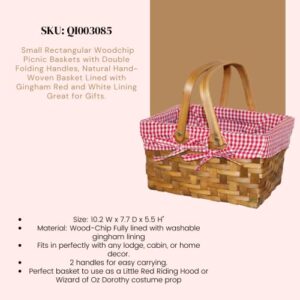 Vintiquewise(TM) Rectangular Basket Lined with Gingham Lining, Small