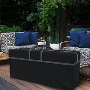 MBOOM Patio Cushion Cover Set - All Season, Quick Dry Low Maintenance Outdoor Furniture Accent Piece (Black, 56x21x29in)