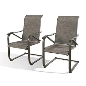 peak home furnishings patio c spring motion dining chairs armchair outdoor mesh fabric rocking chairs with high back, set of 2