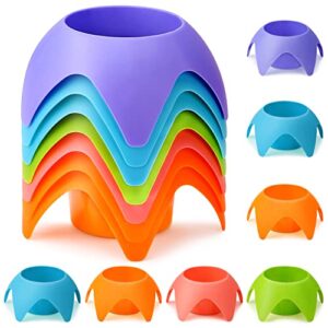 beach vacation essentials accessories – beach drink cup holder sand coasters, beach trip must haves sand cup holders for women adults family friends(multicolor, 7 pack)