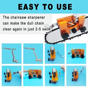 Chainsaw sharpener Chainsaw Chain Sharpening Jig Hand-Cranked Chainsaw Sharpening Jig Kit Tool Suitable for for 8"-20"of Chain Saws and Electric Saws Great for Lumberjacks, Gardener chainsaw sharpener