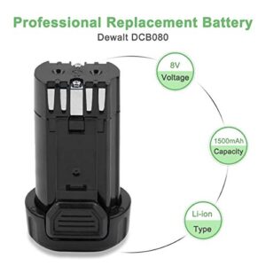 Hanaix 8V 1500mAh Battery Replacement for DEWALT DCB080 Fit for DEWALT DCF680N1 DW4390 DCF682 DCL023 DCF680 DCB095 DCF680N2 DCF680G2 Li-ion Battery