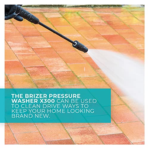 BRIZER X100 - Compact Electric Pressure Washer 1600 PSI/1.6 GPM Power Washer with Spray Gun- 25ft High Pressure Hose and Reel – Light Weight and Portable