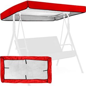 swing cover sunshade replacement swing canopy top waterproof frost-proof sun-proof (not included swing) (red)