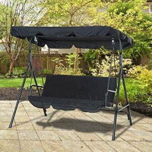 Allsor Swing Canopy Replacement, Swing Replacement Top Cover Rainproof Patio Top Cover Waterproof Replacement Canopy for Patio Yard Seat for Seat Furniture(Black)