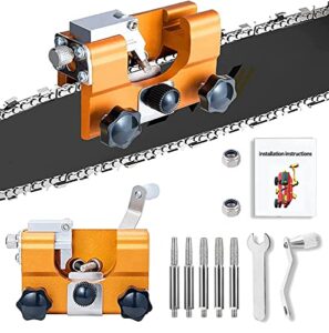 chainsaw chain sharpening jig, portable hand crank chainsaw blade sharpener chainsaw sharpening kit suitable for 4″-22″ chain saws & electric saws, keep your chain saw in top shape