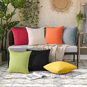 OTOSTAR Pack of 2 Outdoor Waterproof Throw Pillow Covers 18x18 Inch Garden Decorative Pillow Covers Square Outdoor Pillowcases Patio Cushion Case Pillows for Couch Tent Sofa Balcony Decor (Hot Pink)