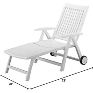 KETTLER Roma Folding Lounger in White Resin