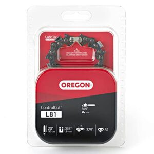 oregon l81 powercut chainsaw chain for 20-inch bar, 81 drive links, .325″ pitch, .063″ gauge (22bpx081g)