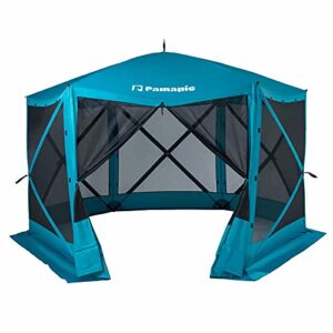 pamapic 12 x 12 foot camping portable outdoor pop-up gazebo, outdoor gazebo tent, uv protection screen tent, carrying bag, green