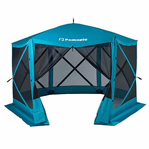 Pamapic 12 x 12 Foot Camping Portable Outdoor Pop-up Gazebo, Outdoor Gazebo Tent, UV Protection Screen Tent, Carrying Bag, Green