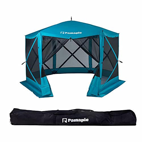 Pamapic 12 x 12 Foot Camping Portable Outdoor Pop-up Gazebo, Outdoor Gazebo Tent, UV Protection Screen Tent, Carrying Bag, Green