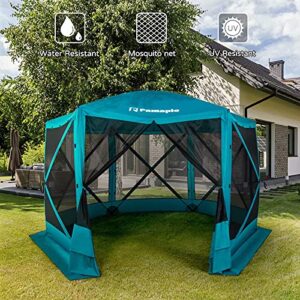 Pamapic 12 x 12 Foot Camping Portable Outdoor Pop-up Gazebo, Outdoor Gazebo Tent, UV Protection Screen Tent, Carrying Bag, Green