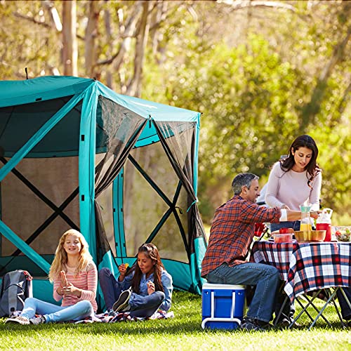 Pamapic 12 x 12 Foot Camping Portable Outdoor Pop-up Gazebo, Outdoor Gazebo Tent, UV Protection Screen Tent, Carrying Bag, Green