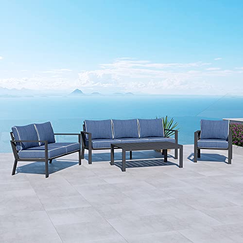 Creative Living Outdoor Furniture with 24x24 Inches Deep Seating Patio Cushions, Loveseat, Charcoal