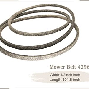 429636 197253 Mower Belt, Lawn Mower 42'' Deck Drive Belt, Compatible for Craftsman Husqvarna AYP Poulan 429636 197253 532197253 532429636, for John Deere M84136 M87323 1/2"X102"(0.5"x102")