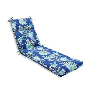 pillow perfect outdoor/indoor daytrip pacific chaise lounge cushion, 72.5″ x 21″, blue