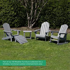 TITAN GREAT OUTDOORS Everwood Hilltop Platinum Grey Curve Back Poly Adirondack Rocking Chair