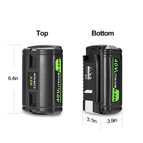 KUNLUN 40V 6.0Ah Lithium-ion Battery for Ryobi 40-Volt Collection Cordless Power Tools OP4040 OP4026 OP4030 OP4050 OP4060A Battery