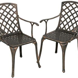 FDW Patio Chairs Dining Chairs Set of 2 Outdoor Chair Wrought Iron Patio Furniture Patio Furniture Chat Set Weather Resistant