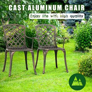 FDW Patio Chairs Dining Chairs Set of 2 Outdoor Chair Wrought Iron Patio Furniture Patio Furniture Chat Set Weather Resistant