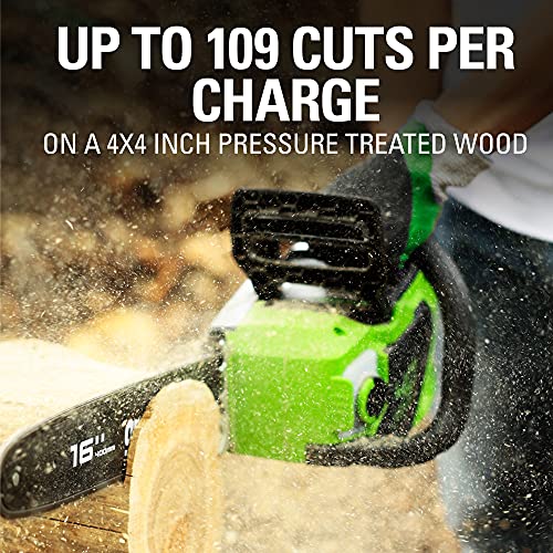 Greenworks 40V 16-inch Brushless Chainsaw, Tool Only, CS40L02