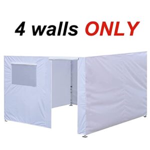 Eurmax USA Full Zippered Walls for 10 x 10 Easy Pop Up Canopy Tent,Enclosure Sidewall Kit with Roller Up Mesh Window and Door 4 Walls ONLY,NOT Including Frame and Top (White)