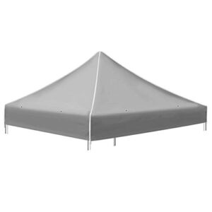 benefitusa ez pop up instant canopy 10’x10′ replacement top gazebo ez canopy cover patio pavilion sunshade polyester (grey)