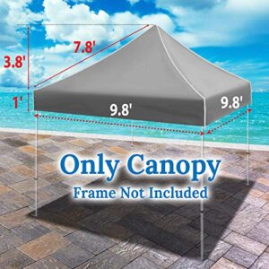 BenefitUSA Ez pop Up Instant Canopy 10'X10' Replacement Top Gazebo EZ Canopy Cover Patio Pavilion Sunshade Polyester (Grey)