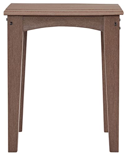 Signature Design by Ashley Emmeline Outdoor HDPE Patio End Table, Brown