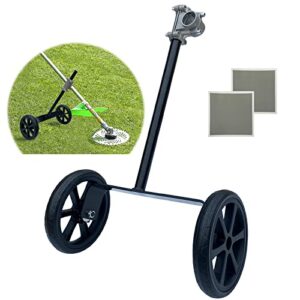 mutoglava adjustable string trimmer support wheel attachment, 6inch wheels auxiliary walk behind string trimmer with 26mm (1 inch) fixed seat and 2 silicone pads for weed trimmer grass cutter holder