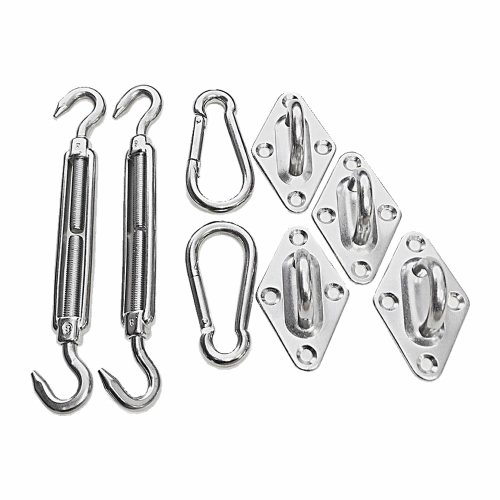 BlueDot Trading Quality Shade Sail Hardware Kit for Square or Rectangle, 316 Stainless Steel, Shade Sails To Attach To Any Structure, Tree, or over Pole