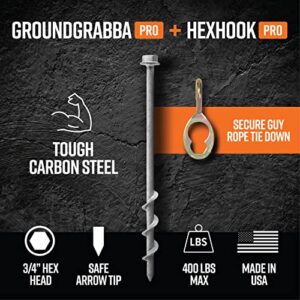 GROUNDGRABBA Ground Anchor Screw Kit - 28pc - Ground Anchors Heavy Duty for High Winds | Ground Anchor Kit for Swing Sets | Screw in Anchor for Pop-UP Canopy, Tents and More